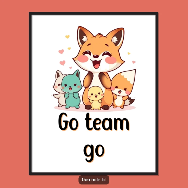 Funny Fox Poster: Cheerful Squad Art, Vibrant & Hilarious Wall Decor