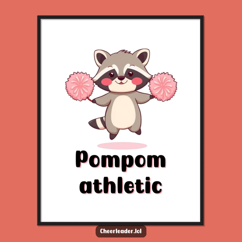 Funny Raccoon Jump Rope Poster - Humorous Workout Wall Art Gift