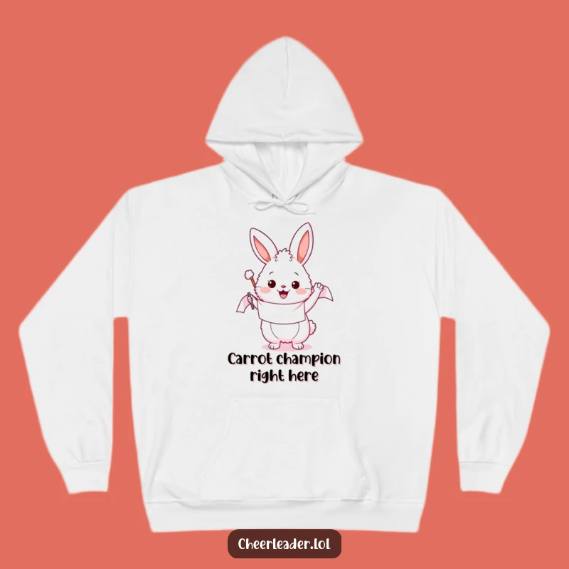 Funny Bunny Waving Banner Hoodie: Cozy and Hilarious Gift for Ultimate Comfort