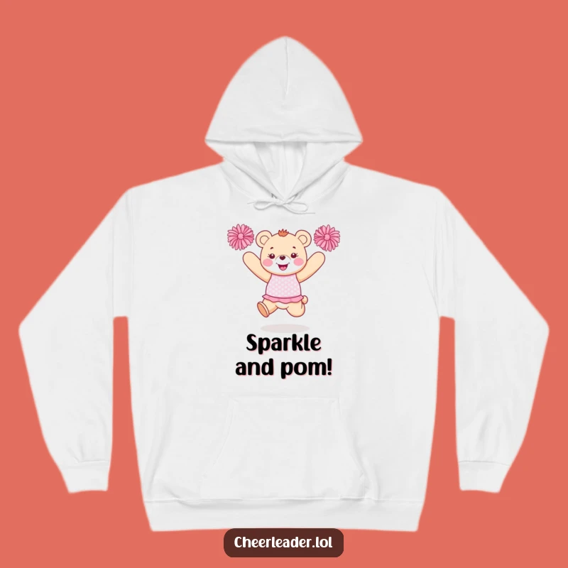Funny Bear Cheerleader Hoodie: Cozy Up with a Sparkly Bear, Great Funny Gift!