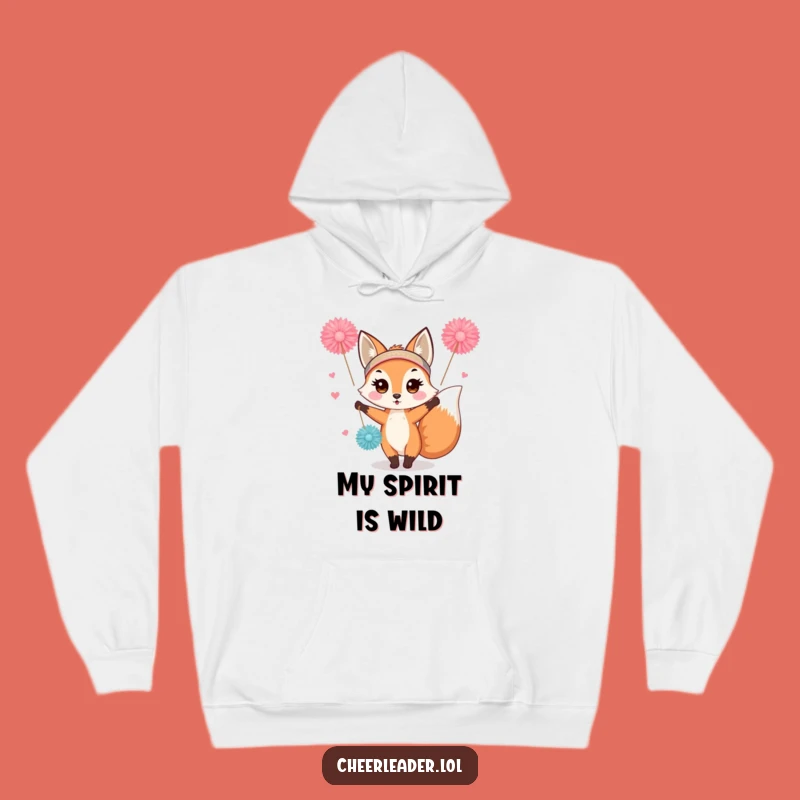 Funny Fox Pom-Pom Hoodie: Cozy Cute Animal Cheerleader Gift