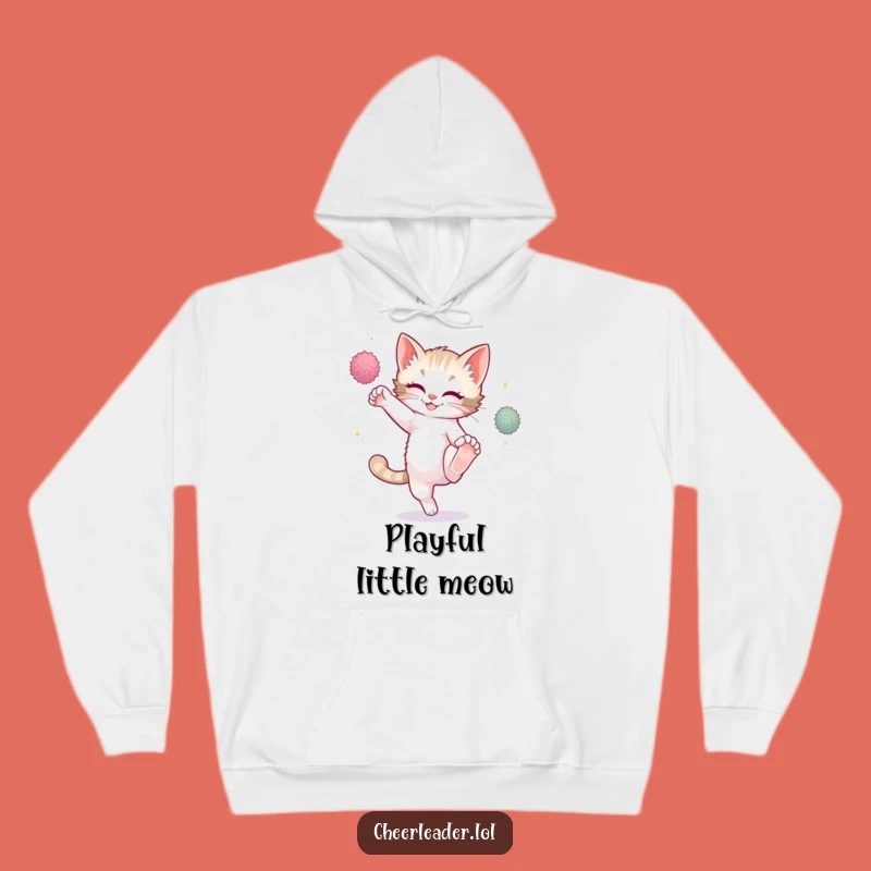 Funny Playful Kitten High Kick Hoodie - Cozy Hilarious Gift for Cuddlers!