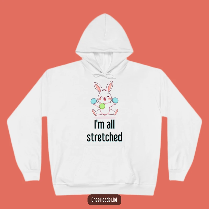 Funny Rabbit Hoodie: Gleeful Split Design, Cozy & Hilarious Cheer Gift