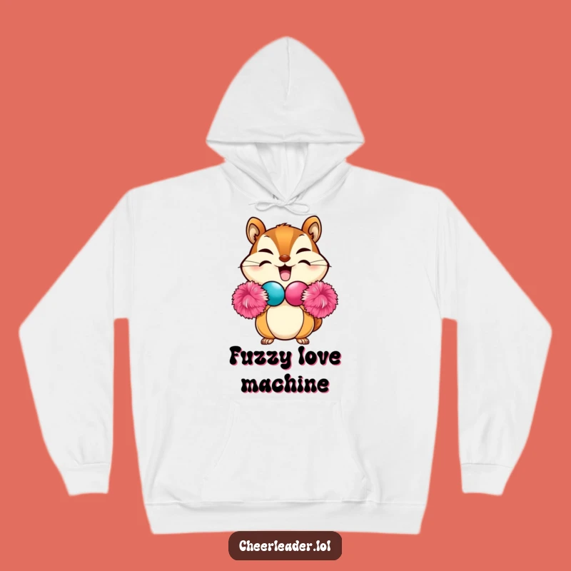 Funny Chipmunk Heart Pom-Pom Hoodie: Cozy Cute Animal Sweatshirt, Ideal Funny Gift