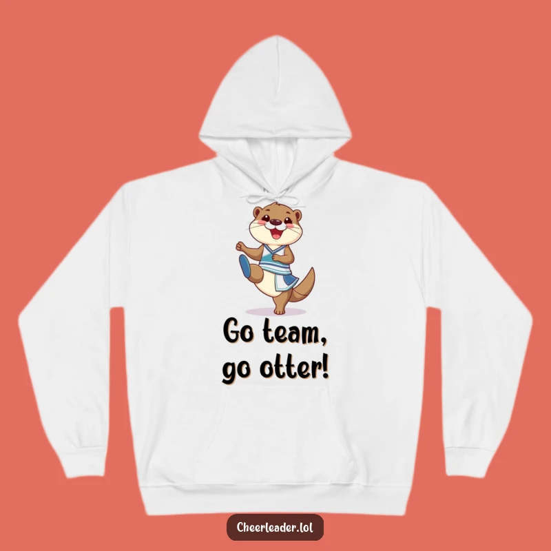 Cozy Funny Otter Cheerleader Hoodie: Warmth & Hilarious Spirit Gift!