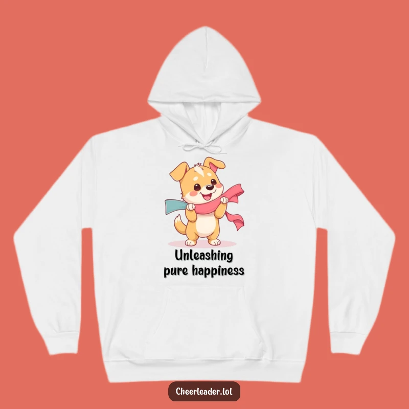 Funny Dog Ribbon Glee Hoodie - Cozy Happiness, Joyful Pup Gift