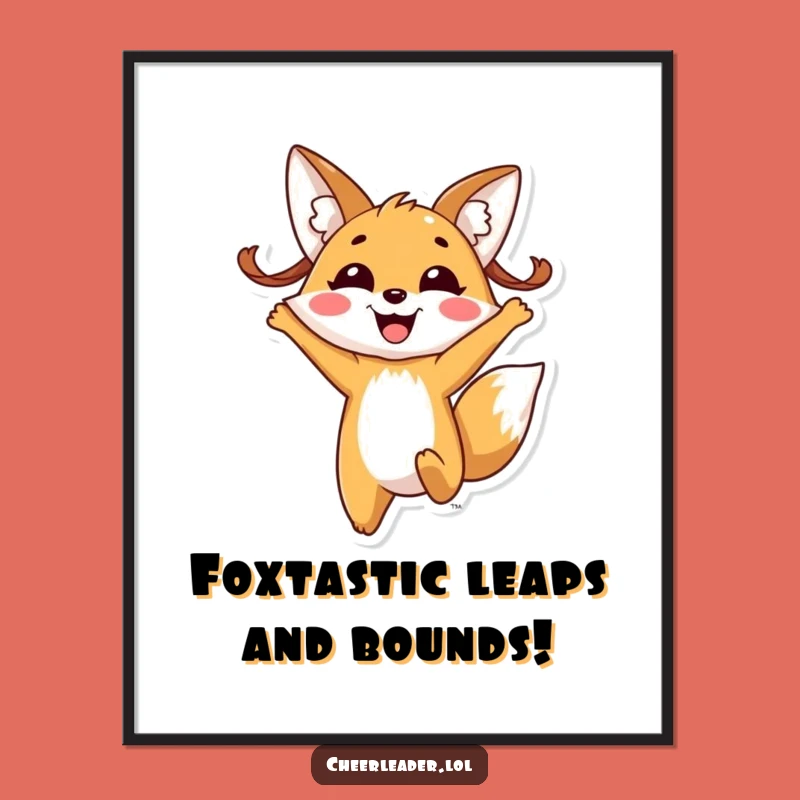 Funny Free Printable Wall Art: Jumping Fox Pigtails, Energetic Downloadable Art!