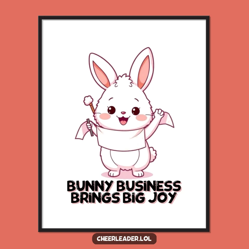 Free Printable Bunny Art: Enthusiastic Banner Downloadable Wall Decor for a Humorous Home Gift