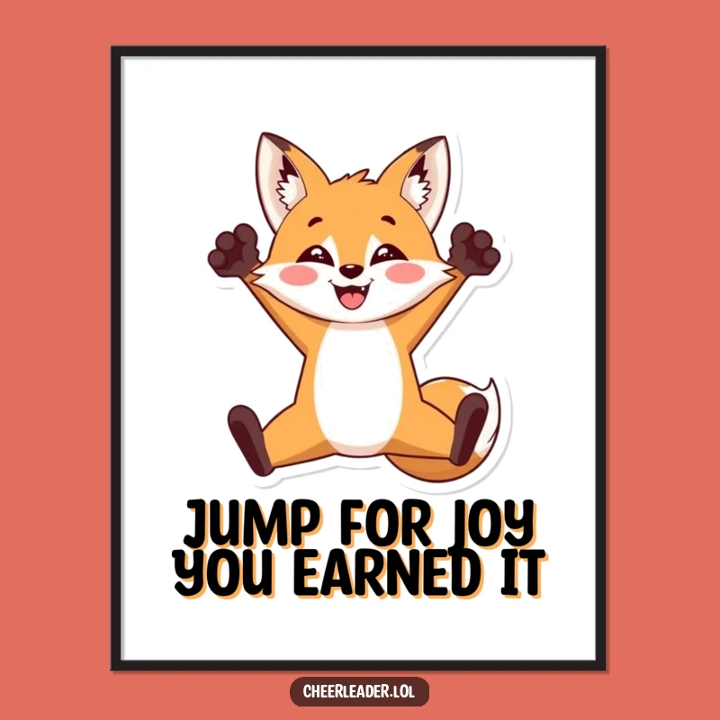Free Printable Wall Art: Funny Fox Triumph - Hilarious Downloadable DIY Decor