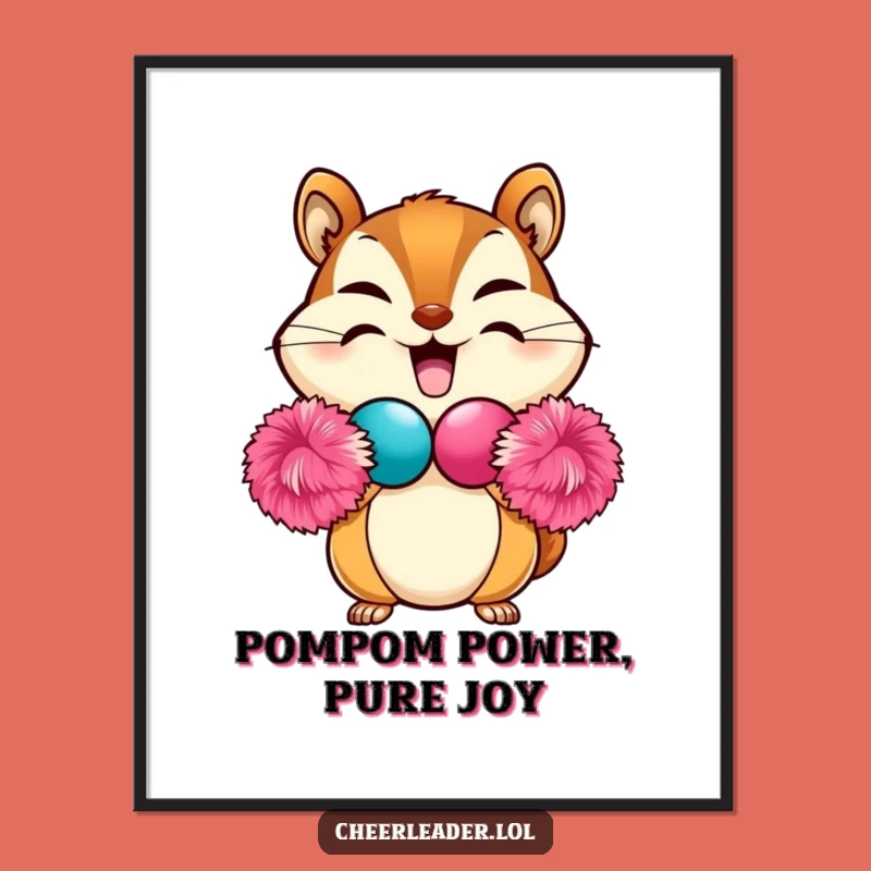 Funny Free Printable Wall Art: Chipmunk Pom-Pom Heart, Cute Downloadable Decor