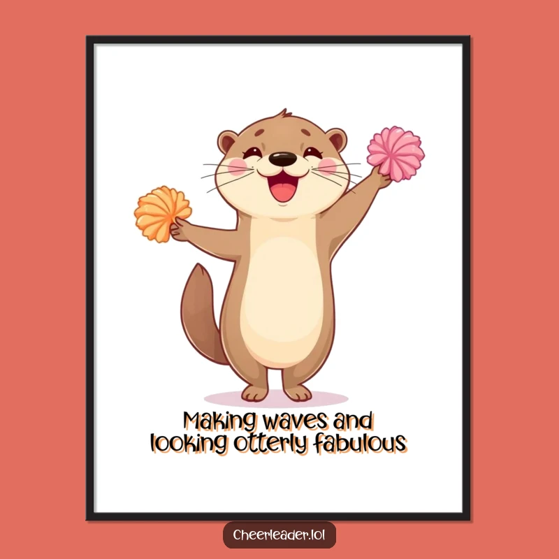 Free Printable Otter Pom-Pom Wall Art - Enthusiastic Downloadable Decor
