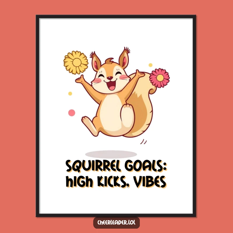 Free Printable Wall Art: Squirrel Kick, Energetic Downloadable Decor!