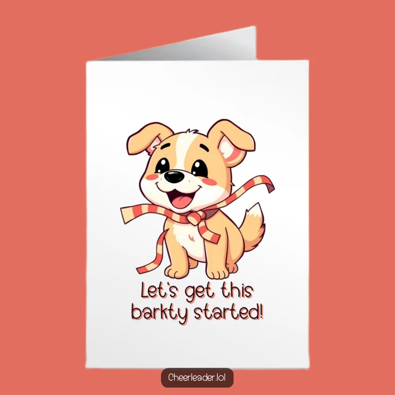 Free Printable Birthday Card: Barking Dog Ribbon Fun - Funny Downloadable Gift
