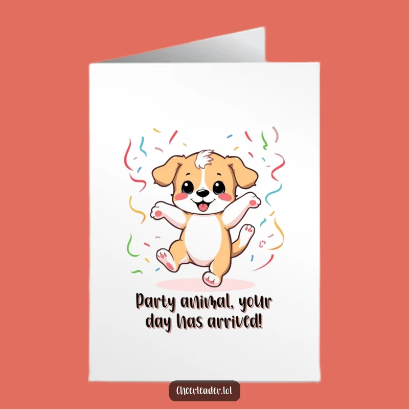 Free Printable Birthday Card: Puppy Cartwheel Funny Downloadable Gift for Dog Lovers!