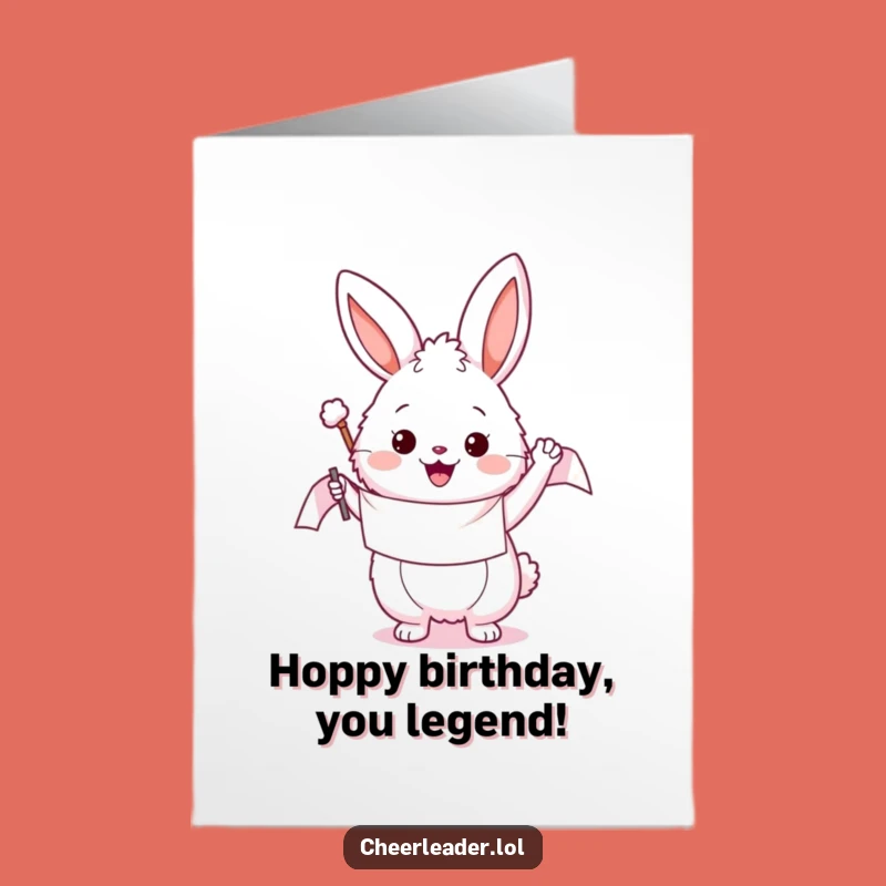 Free Printable Bunny Birthday Card: Funny Fluffy Banner Downloadable Gift for a Hoppy Celebration