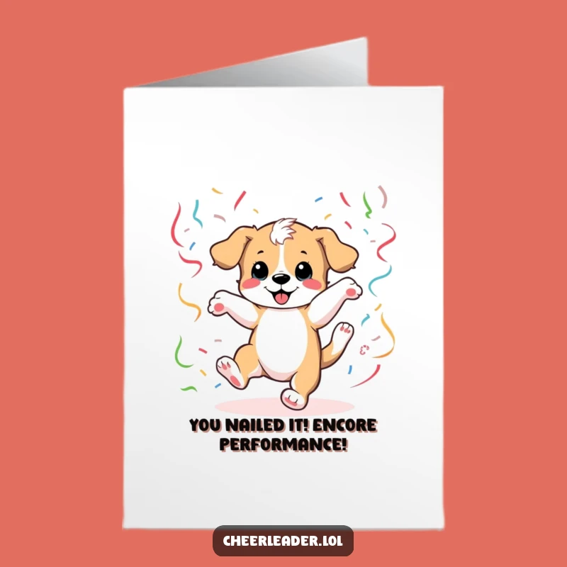 Free Printable Congrats Card: Puppy Cartwheel Celebration Funny Downloadable Gift for All!