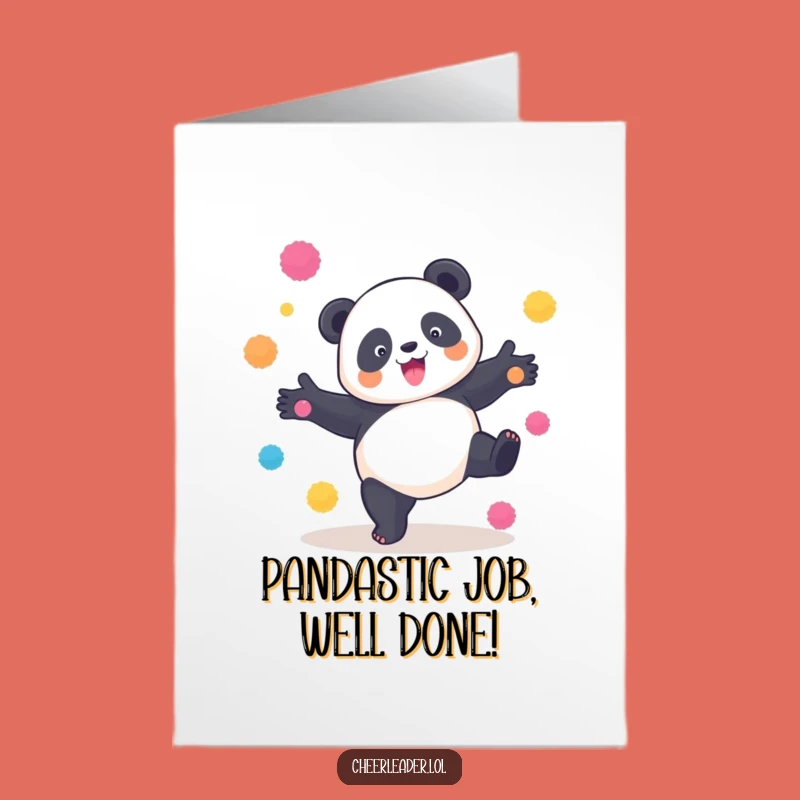 Free Printable Congrats Card: Panda Cartwheel, Fun Downloadable Gift!