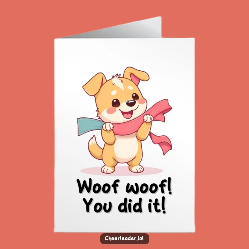 Free Printable Congrats Card: Happy Dog Ribbon Celebration - DIY Downloadable Gift