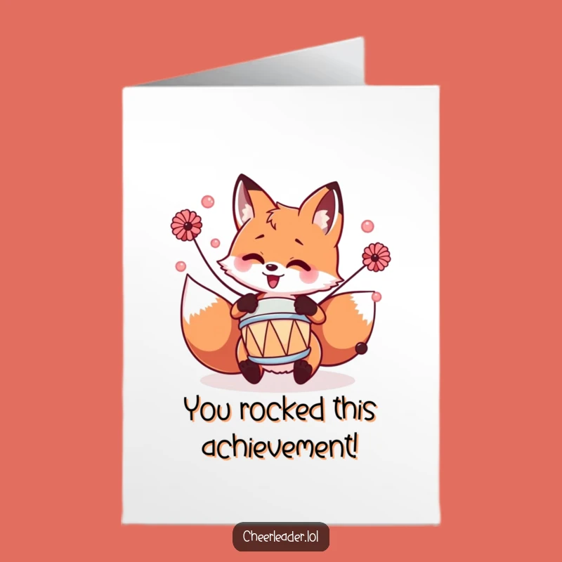 Free Printable Fox Congrats Card: Drumming Diva, Ideal Funny Downloadable Celebration