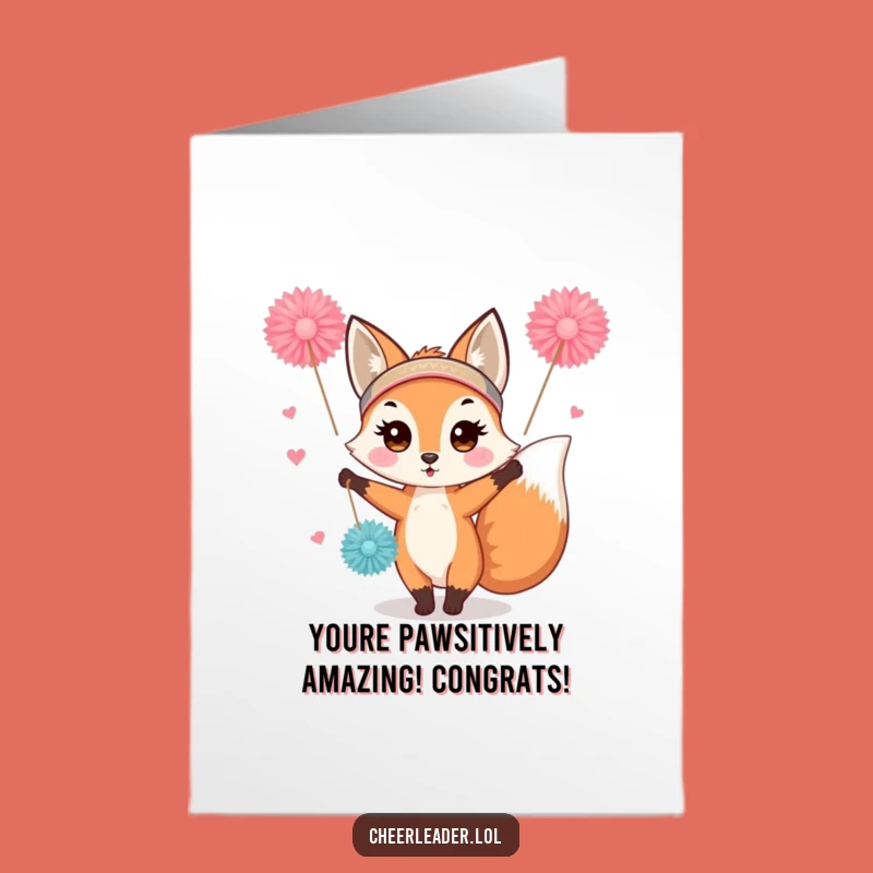 Free Printable Fox Congratulations Card: Hilarious Downloadable Gift for Big Wins!