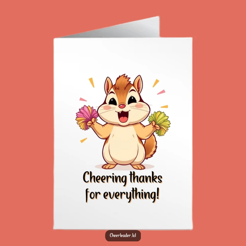 Chipmunk Pom-Pom Free Printable Thank You Card - Energetic Downloadable Gift