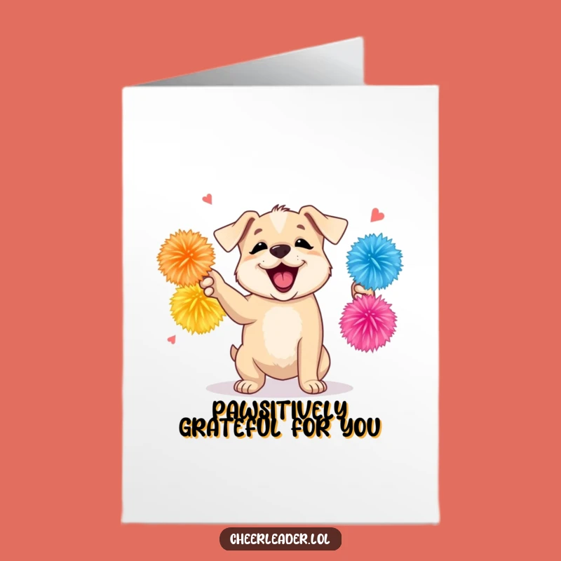 Free Printable Thank You Puppy Card: Hilarious Pom-Pom Dog Downloadable Gift