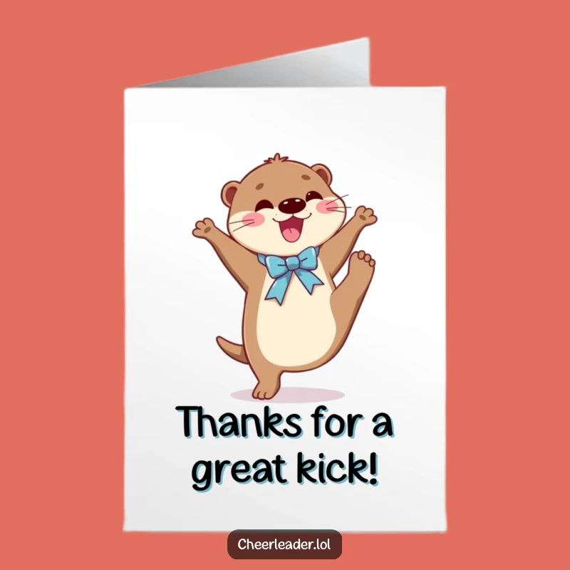 Free Printable Thank You Card Joyful Otter High Kick Downloadable