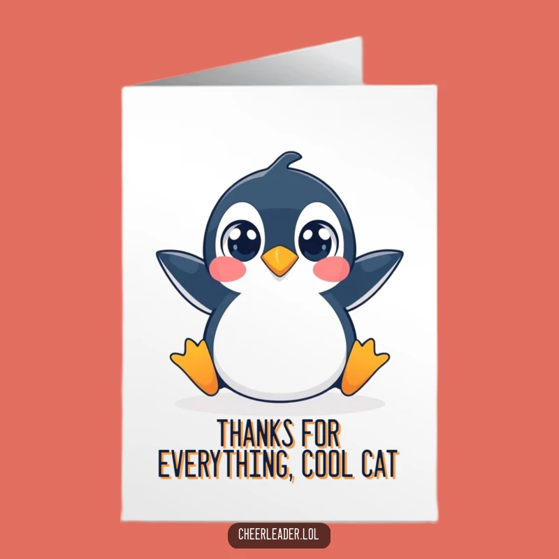 Free Printable Thank You Card: Penguin Split, Wide Eyes, Express Gratitude Unforgettably
