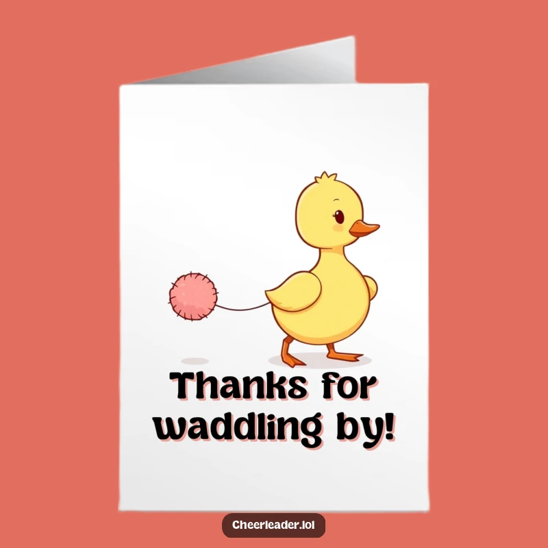 Free Printable Thank You Card: Wobbly Duckling March Funny Downloadable