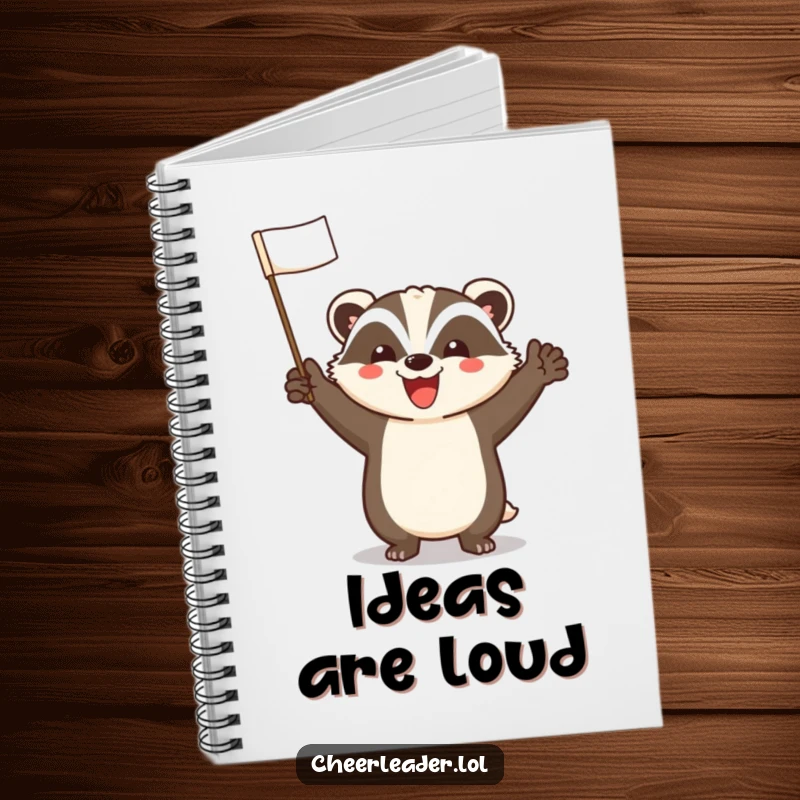 Funny Badger Notebook: A lined notebook featuring a cheerful badger leading a loud cheer, inspiring productive and happy entries.