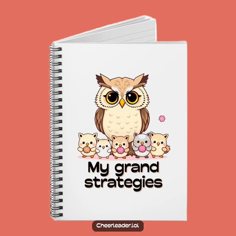 Funny Determined Owl Leader Pom-Pom Notebook - Journal Hilarious Gift for Planners!