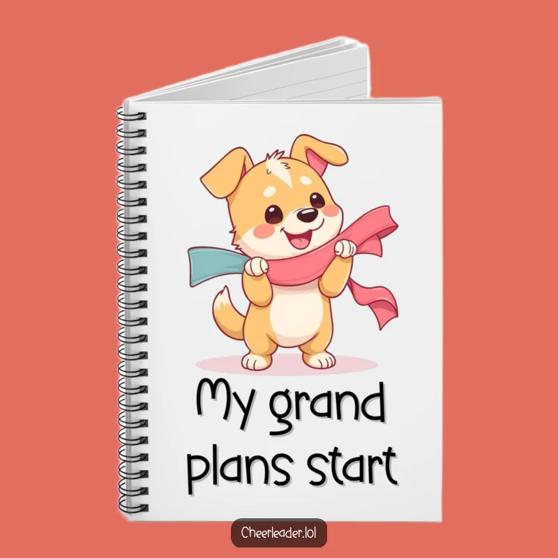 Funny Dog Ribbon Glee Notebook - Joyful Journal, Happy Pup Gift