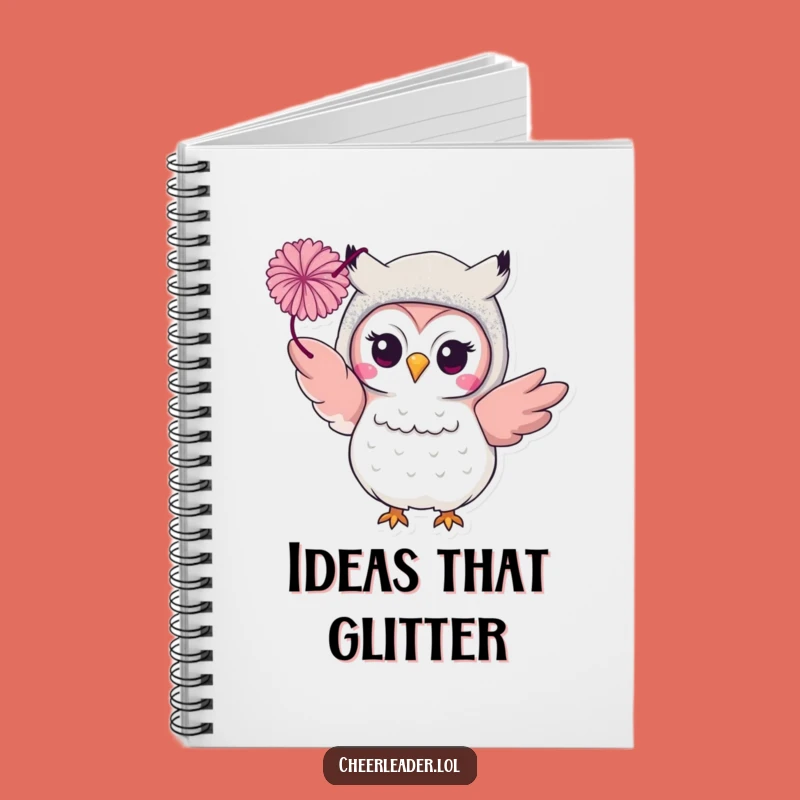 Funny Owl Pom-Pom Notebook: Glittery Performer Journal Gift