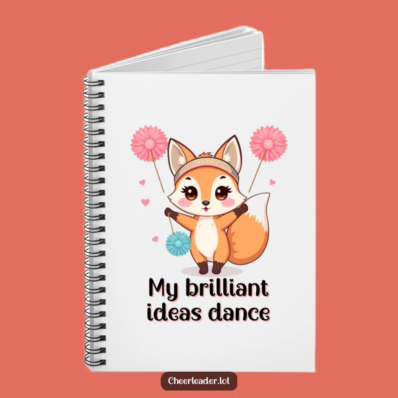 Funny Fox Cheerleader Notebook: Cute Enthusiastic Journal Gift