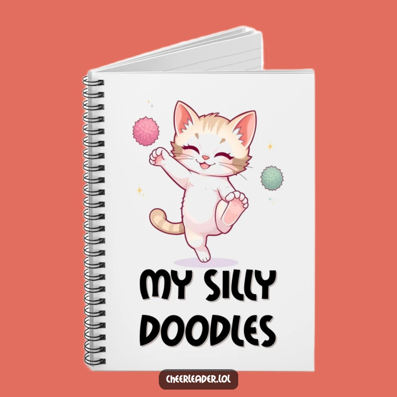 Funny Playful Kitten High Kick Notebook - Journal Hilarious Gift for Students!