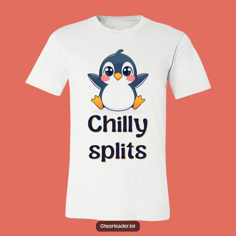 Funny Penguin Split T-Shirt: Comical Animal Pose for a Hilarious Casual Look