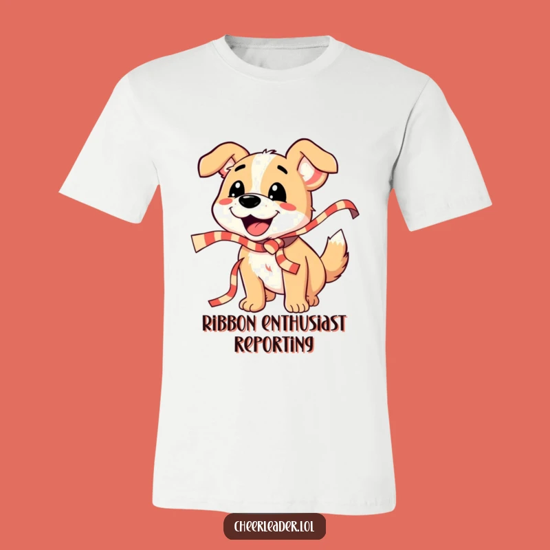 Funny Dog Ribbon T-Shirt: Wear the Celebration, Hilarious Barking Pup Tee
