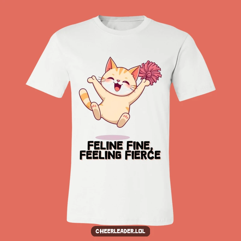 Funny Giggling Cat Pom-Pom Leap T-Shirt: A Purrfectly Hilarious Gift!