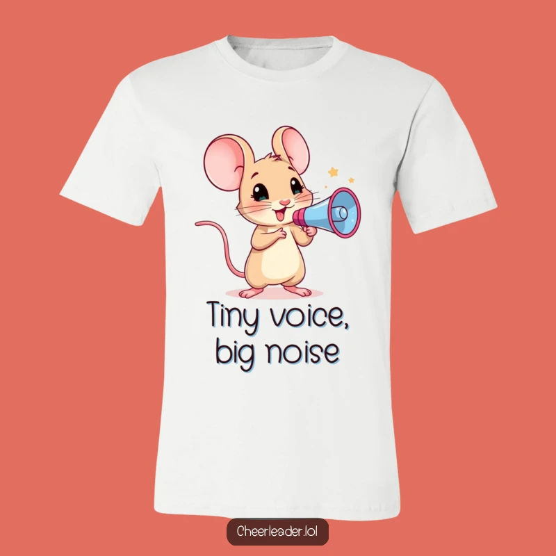 Funny Mouse Megaphone T-Shirt: Goofy Animal Cheer for a Playful Statement