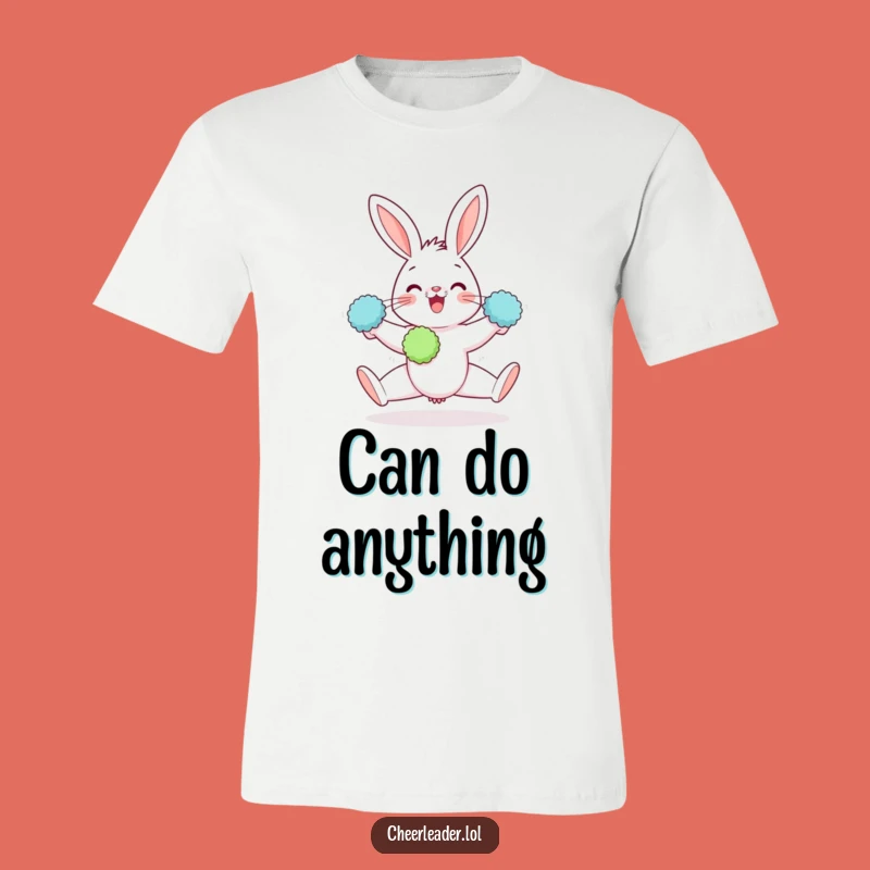 Funny Rabbit Cheer T-Shirt: Split-Perfect Pom-Pom Power, Hilarious Gift