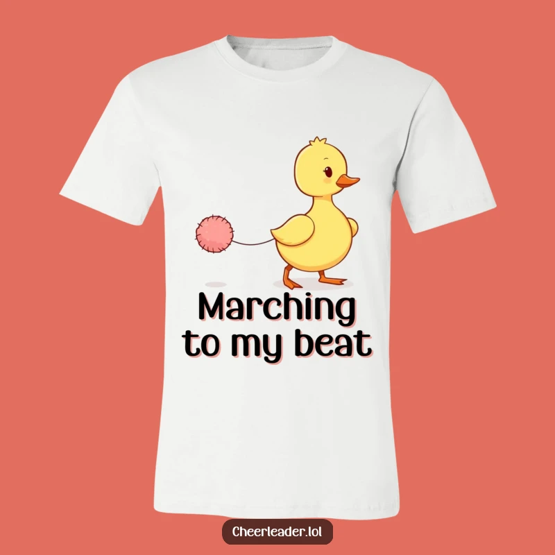 Funny Wobbly Duckling Pom-Pom T-Shirt: March to Your Own Beat!
