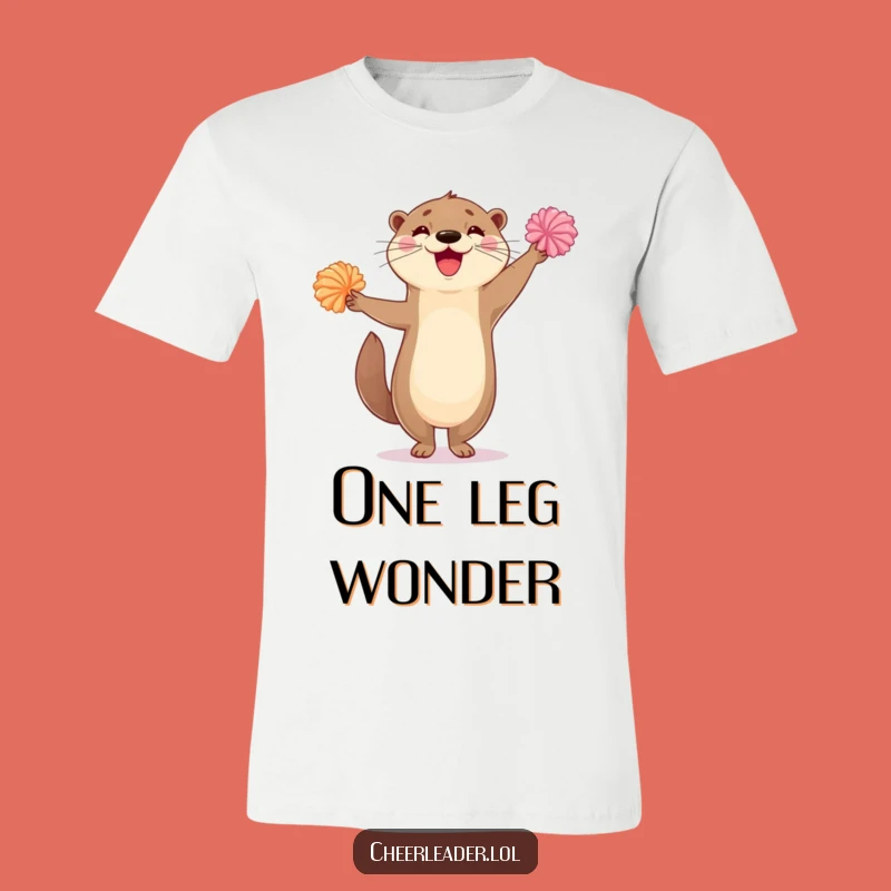 Funny Delighted Otter Pom-Pom Cheer T-Shirt - Hilarious Animal Lover Gift Apparel!