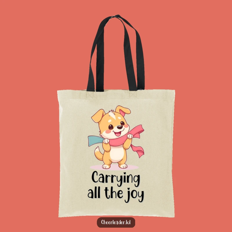 Funny Dog Ribbon Glee Tote Bag - Joyful Carry-All, Perfect Pup Lover Gift