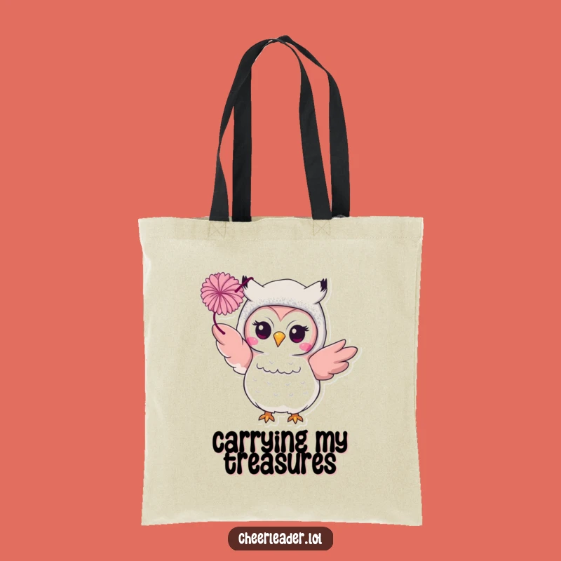 Funny Owl Pom-Pom Tote Bag: Glittery Performer Accessory Gift