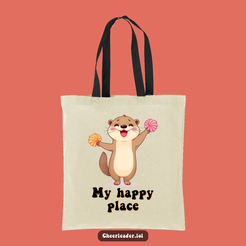 Funny Delighted Otter Pom-Pom Tote Bag - Carry Your Fun Everywhere Gift!