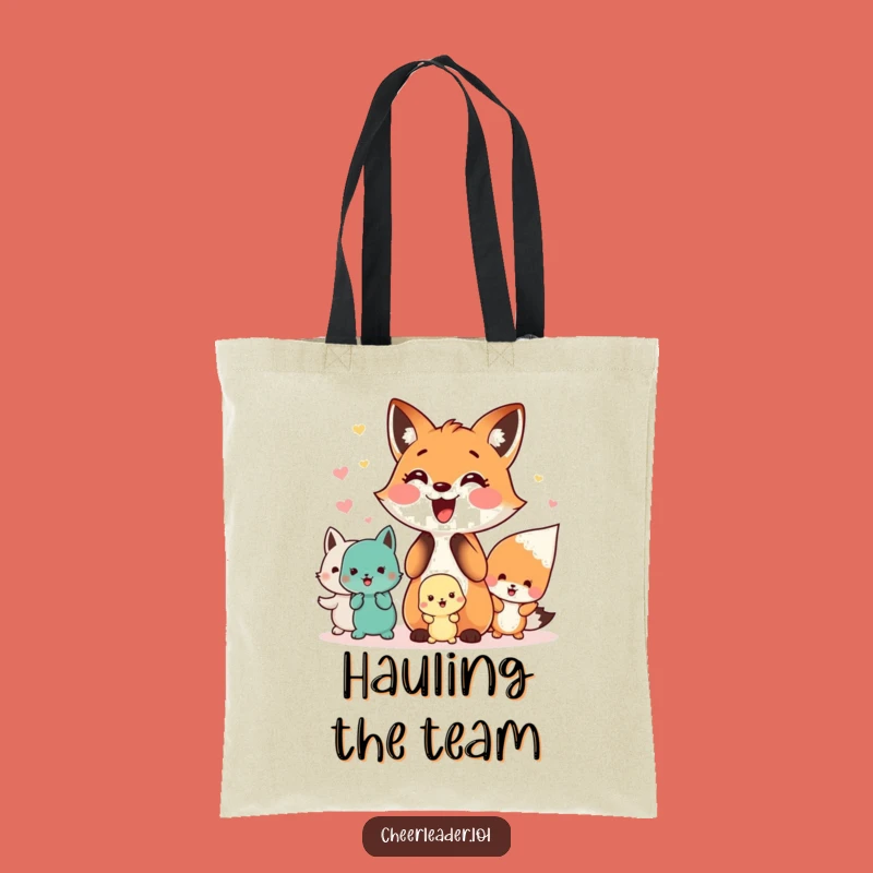 Funny Fox Tote Bag: Squad Cheer Carrier, Practical & Hilarious