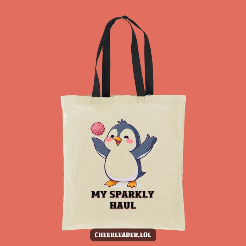Funny Penguin Pom-Pom Tote Bag - Carry Your Sparkle with This Funny Gift