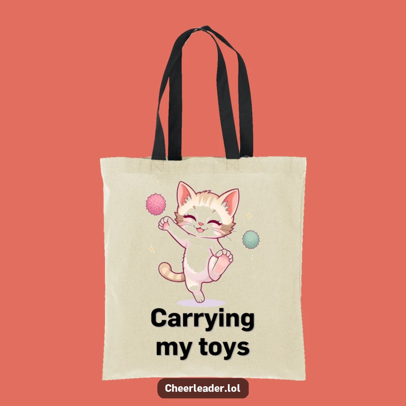 Funny Playful Kitten High Kick Tote - Practical Hilarious Gift for Shoppers!
